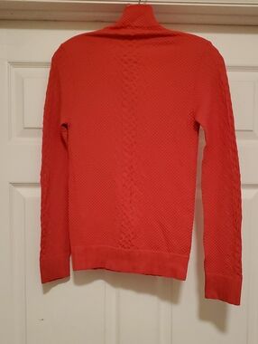 Classic Red Cable Turtleneck Sweater - Unbranded